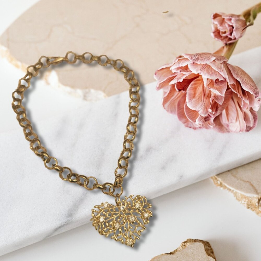 Heart Rhinestone Charm Bracelet - Picture 6 of 12